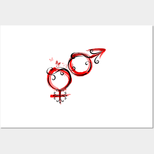 Male and Female Symbols Posters and Art